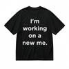 Men's Breathable Classic T-Shirt Self-Improvement Handwritten Quote Design Tee