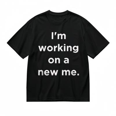 Herren Atmungsaktives Klassisches T-Shirt Selbstverbesserung Handgeschriebenes Zitat Design T-Shirt