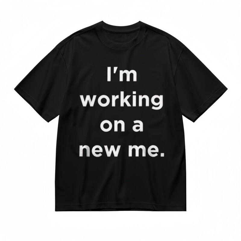 

Men s Breathable Classic T-Shirt Self-Improvement Handwritten Quote Design Tee 4XL