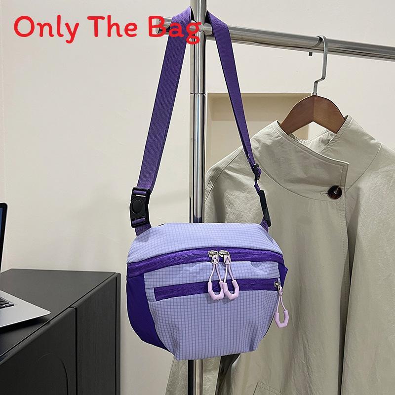 Minimalist Nylon Crossbody Bag With Zipper Closure For Daily Casual Wear