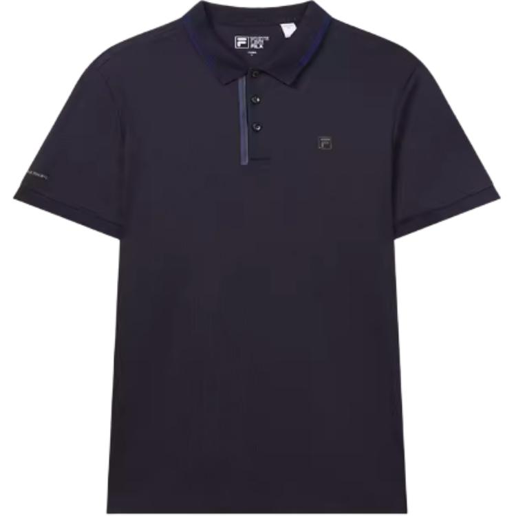 

Fila Pure Color Short Sleeve Polo Shirt Men Tops Black White F11M332120A-NV