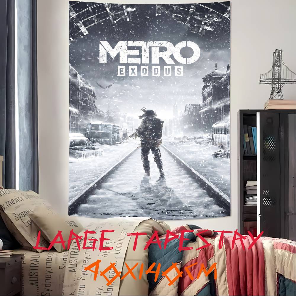 

Модная Ролевая Приключенческая Игра Крутая Серия Metro Exodus Декорация Гобеленом Спальня Общежитие Ткань для Фона Гобелен 74x94cm(29x37in)
