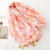 New Summer Travel Sunscreen Scarf Balinese Yarn Ink Painted Butterfly Cotton Linen Scarf Ladies Scarf