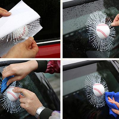 Creative 3D Funny Tennis Baseball Glass Sticker Crazy DIY Car Auto Supplies