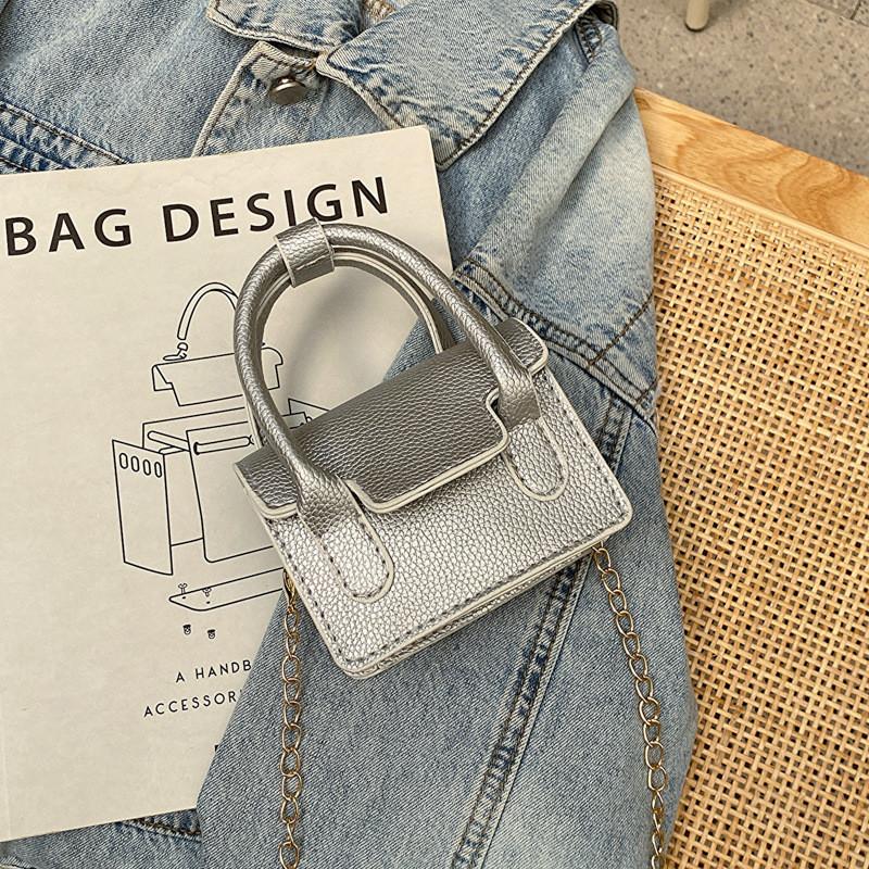 Fashionable Casual Handbag For Women 2023 Pu Leather Small Square Bag