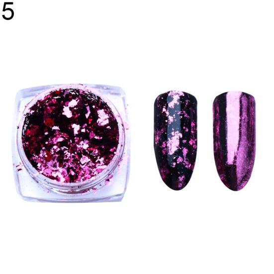 0.2g Shiny Paillettes Foil Nail Art Glitter Sequins Mirror Powder Manicure Decor