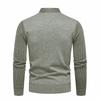 Men's Solid-color Casual Faux Two-piece Striped Pullover Knitted Sweater, Men's Square-neck Long-sleeved Knitted Warm Sweater