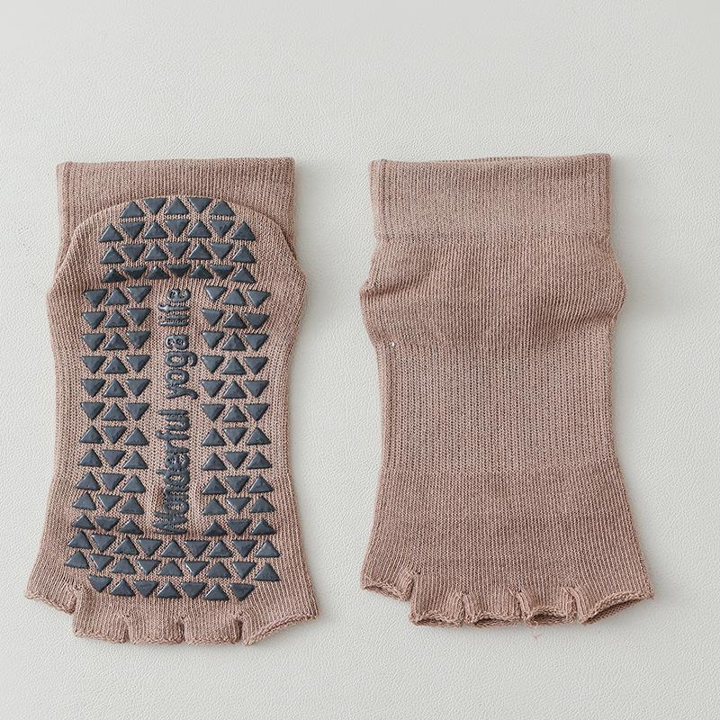 Women's Summer Thin Professional Pilates Yoga Exposed Toe Non Slip Middle Tube Five Finger Socks