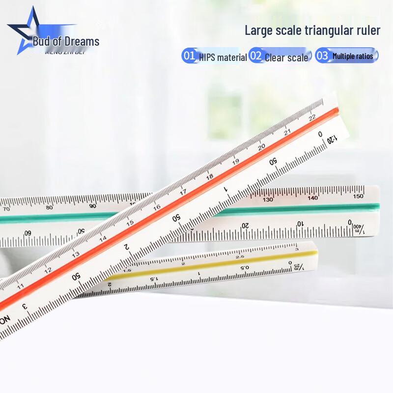 Dream Bud 30cm Triangular Scale Ruler