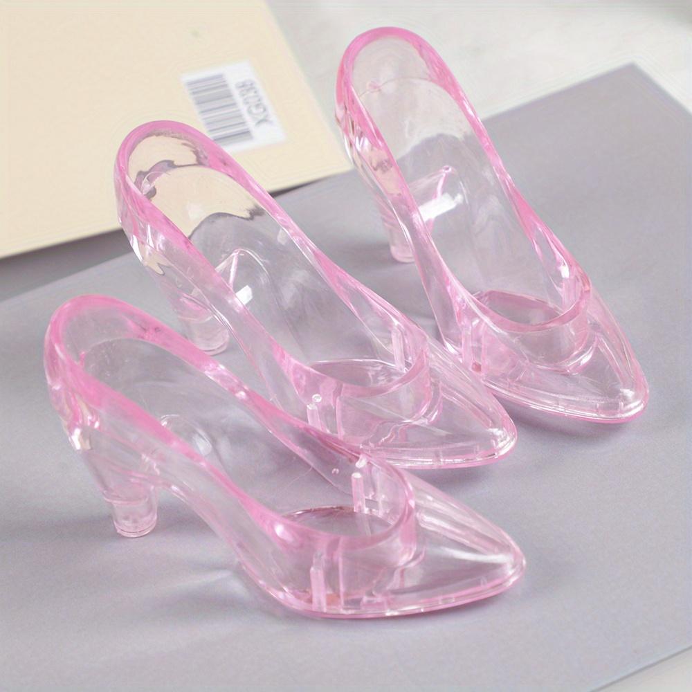 6 Stück Transparente Plastik Prinzessin Kristallschuhe Süßigkeitenbox High Heels Desktop Ornamente Babyparty Hochzeit Geburtstagsfeier Deko