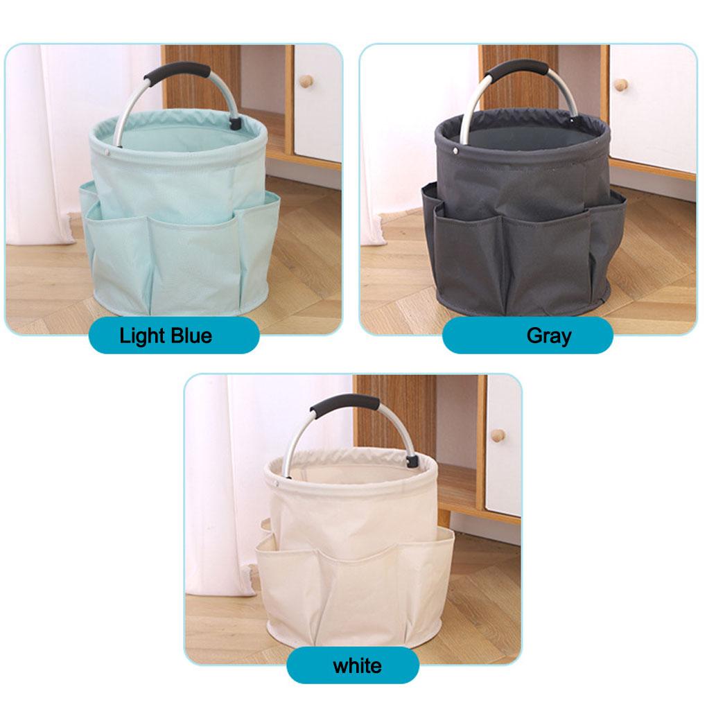 Portable Storage Basket Shopping Basket Foldable Garden Tool Basket Outdoor Picnic Basket Beach Bag Washing Bag Durable Oxford