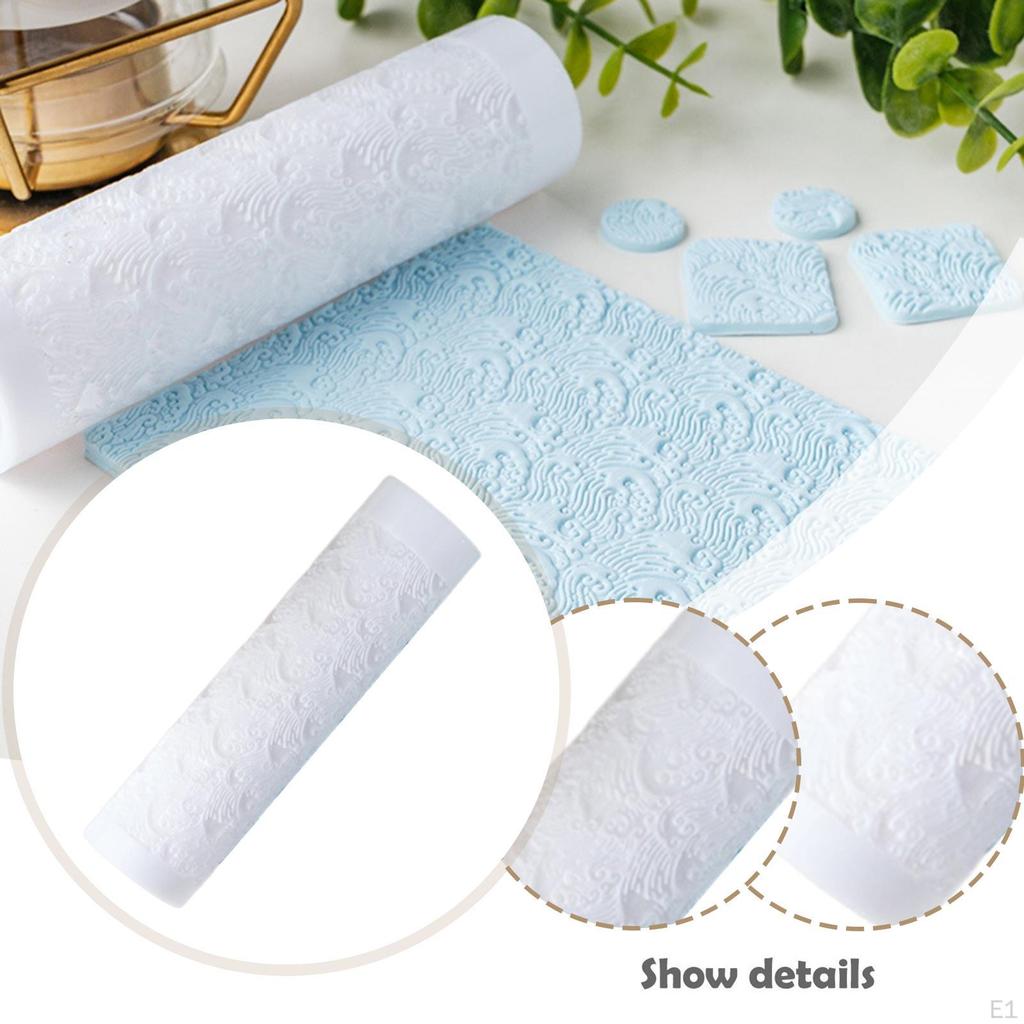 Ocean Wave Clay Texture Roller Pattern Rolling Pottery Elegant Portable Earring Jewelry Making Tool