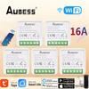 AUBESS Tuya 16A MINI Wifi Switch DIY 2-way Remote Rele Timer Automation For Smart Life For Alexa Google Home Alice