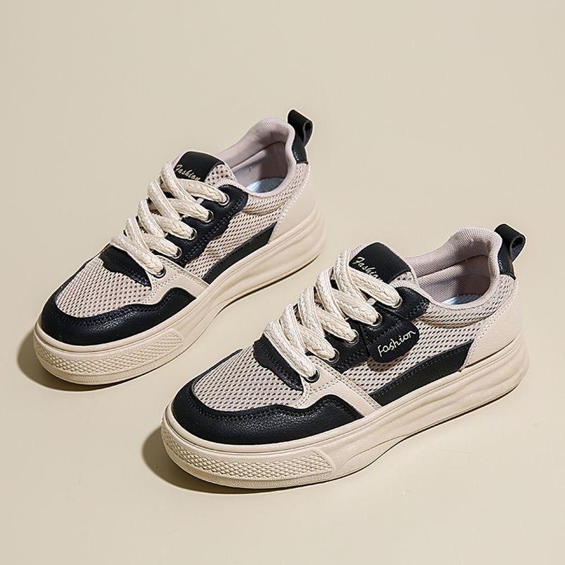 Zapatos nuevos transpirables para mujer, zapatillas deportivas y casuales versátiles de caña baja y suela gruesa