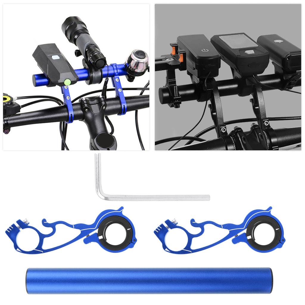20CM Bike Handlebar Extender Bicycle Aluminum Alloy Handlebar Extension Bracket RackBlue