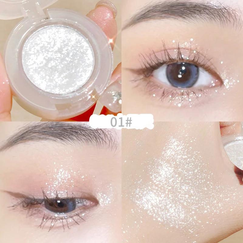 Peach Highlighter Eyeshadow Palette Diamond Glitter Mashed Potatoes Highlighter Gel Face Body Brighten Natural Contour Make Up