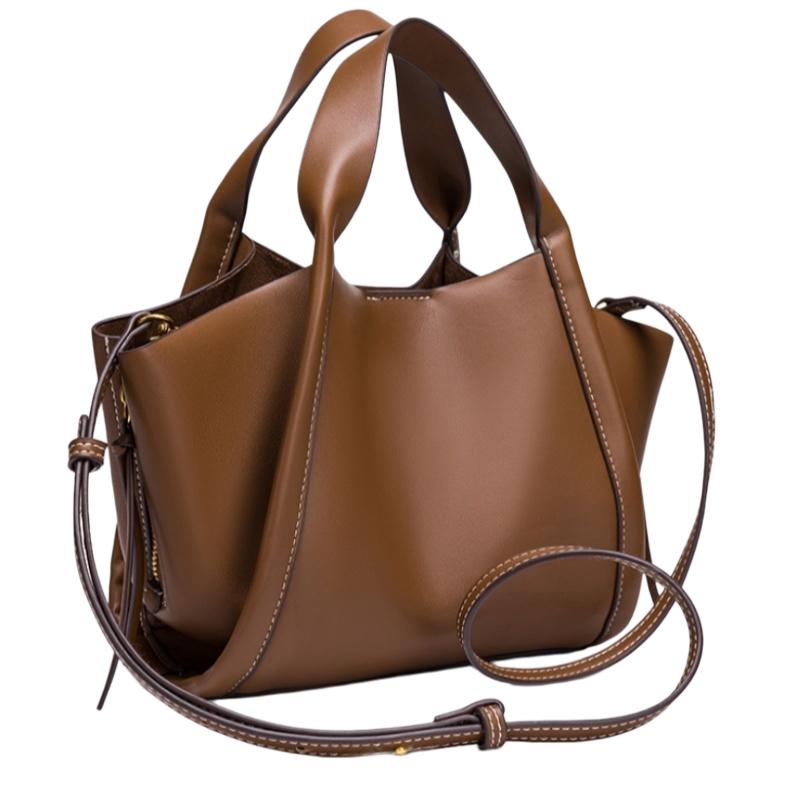 Urban Minimalist Style Texture Leather Tote Bag Trendy Side Zipper Shoulder Bag Versatile City Leisure Handbag Composite Bag