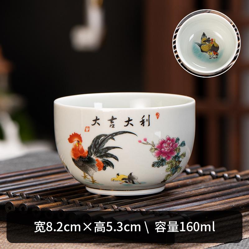 Suet jade porcelain master cup single cup like a duck to water Chinese ceramic tea personal tea cup business gifts