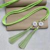 Vintage Handwoven Hanfu Waist Tie Belt Chinese Style Traditional Ping An Pendant Waist Rope Braided Waist Sash for Men Women
