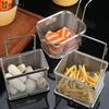 1PCS Multi-functional Stainless Steel Deep Frying Basket Kitchen Hangable Colander Oil Filter Mesh Sieve Hotpot Strainer Mesh
