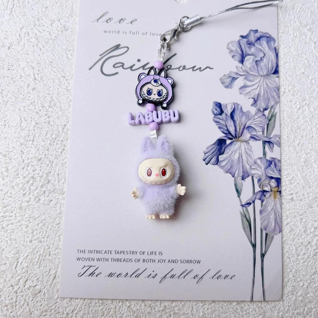 Doll Vinyl Sitting Cute Baby Mobile Phone Pendant Keychain Handmade DIY Car Pendant