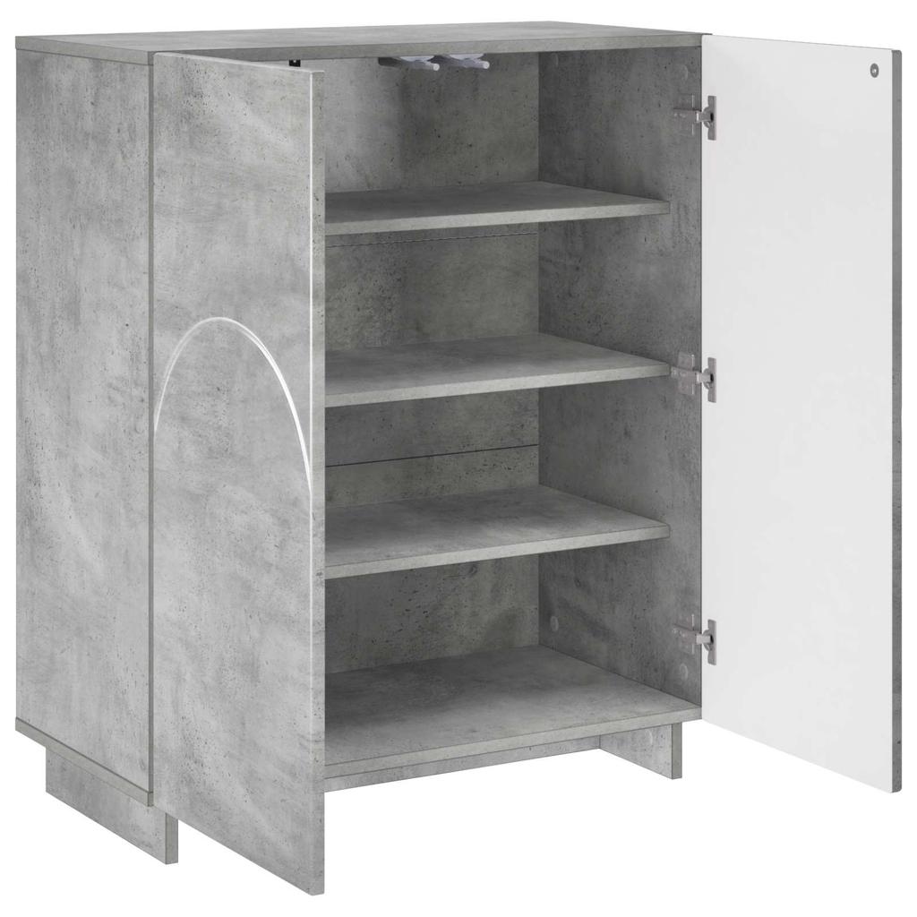 Shoe Cabinet 73 x 38 x 87.5 cm Engineered Wood Concrete Grey