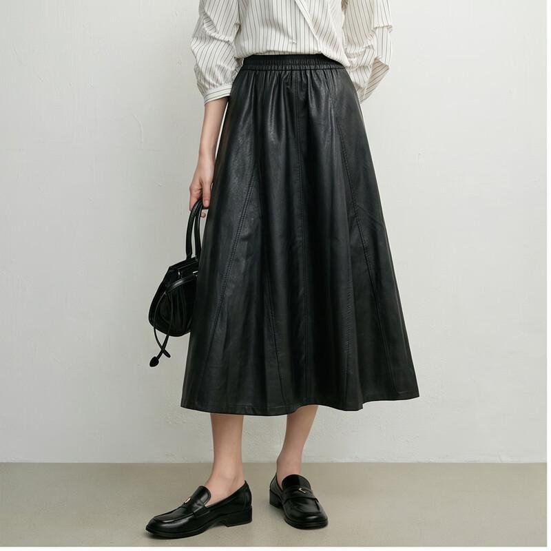 Elegant Pleated Midi Skirt M