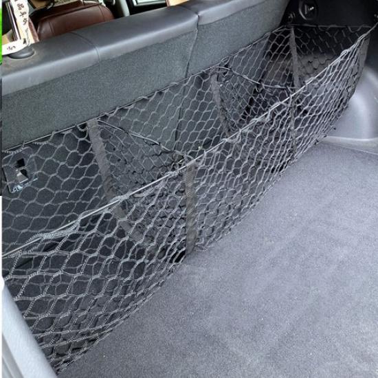 Car Three-pockets Cargo Net Trunk Bed Organizer Mesh Storage Bag Accessories