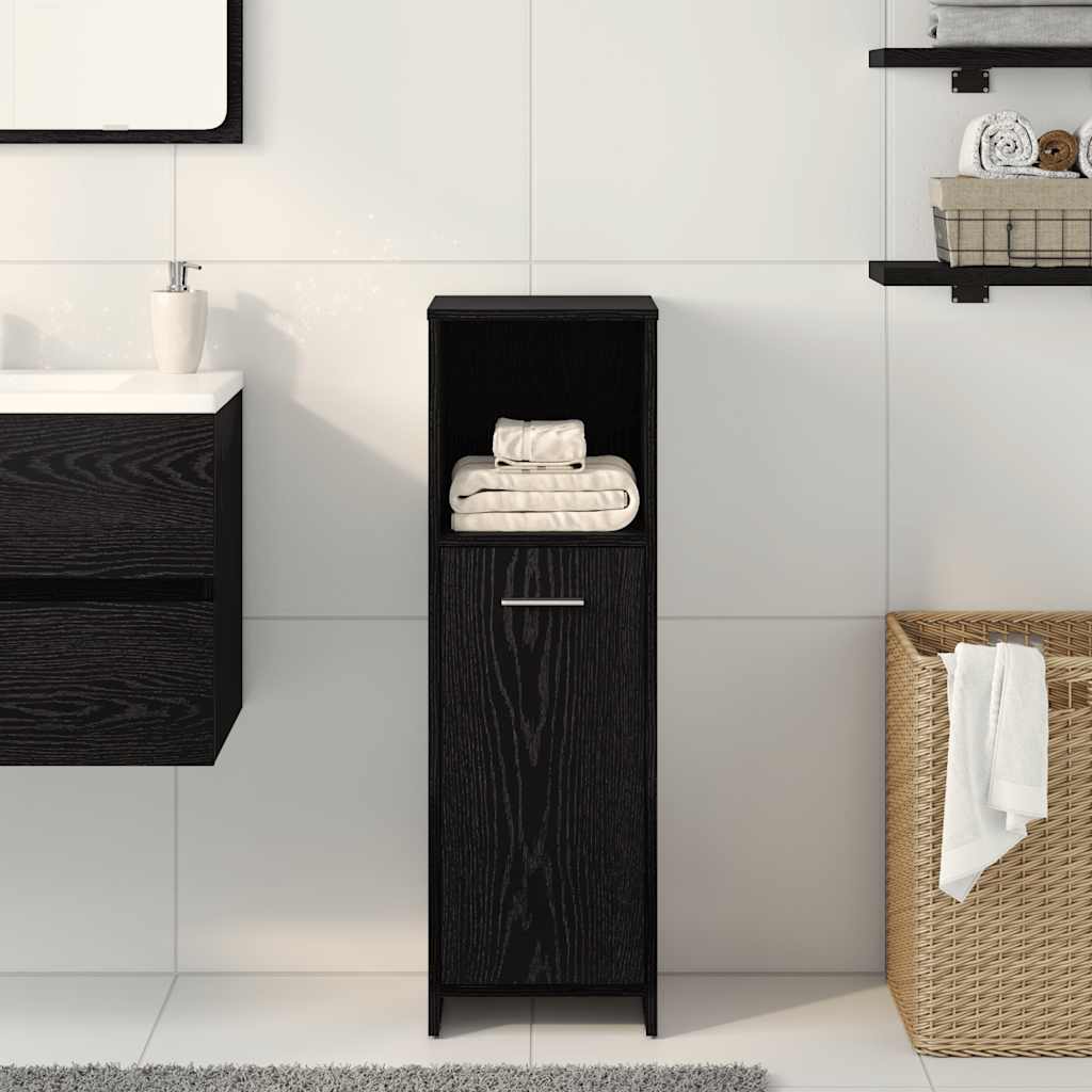 Black Oak Bathroom Cabinet 30 X 30 X 95 Cm Engineered Wood