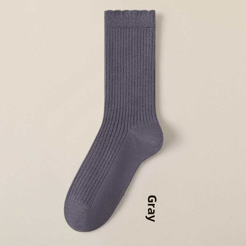 Pile Socks Women's Fall Winter Mid-tube Socks Warm Plus Fleece Plus Socks Lace Socks