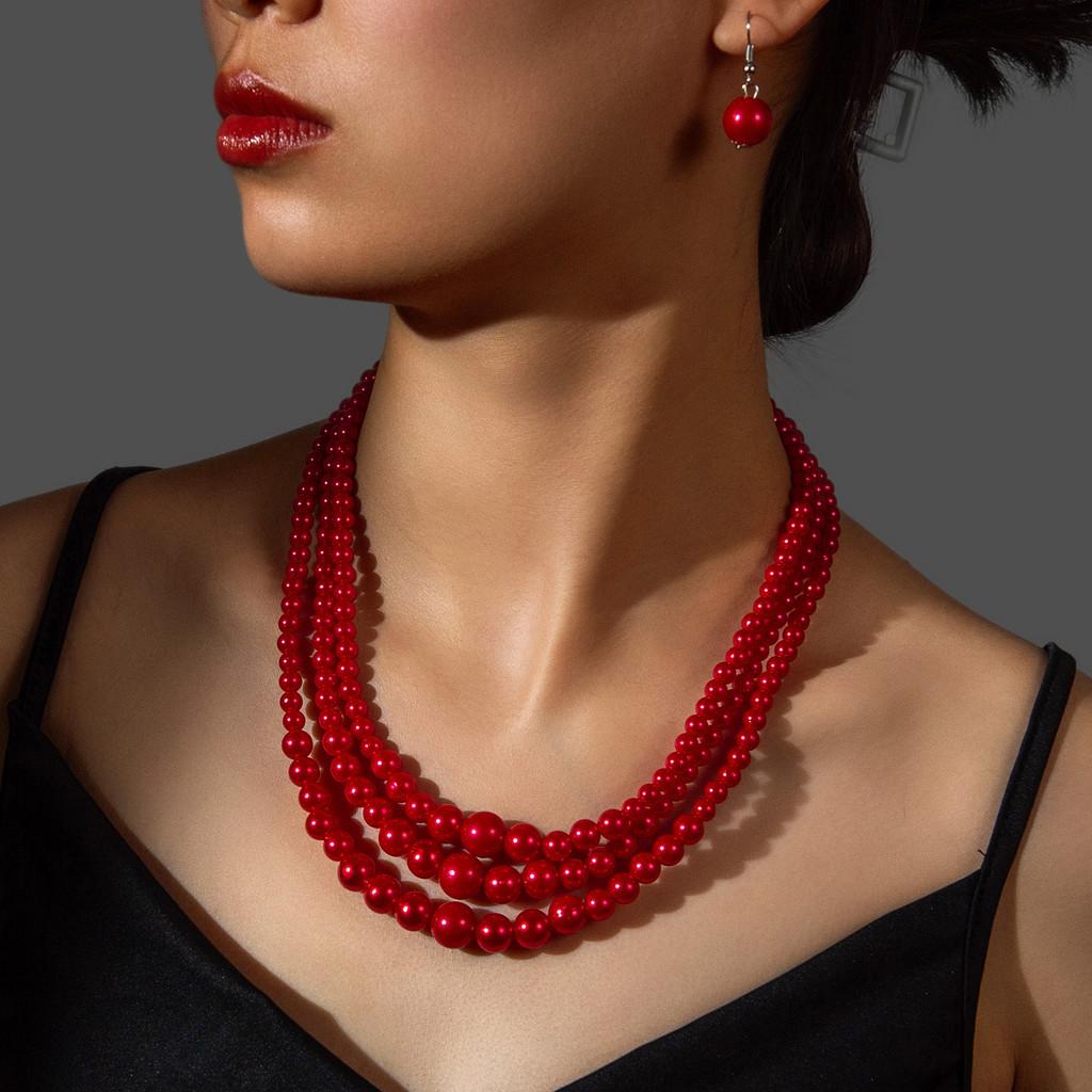 Pearl European Fashion Jewelry Set With Pendant For Women And Men
