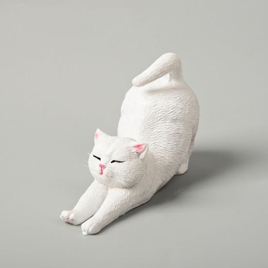 Mini Estatuetas de Gato Fofas Resina Gato Estátua se Esfriando Escultura de Gatinho Pequeno para Interior