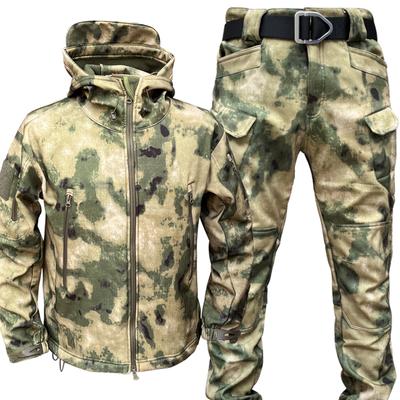Outdoor Tactical Camouflage Shark Skin Trench Coat Waterproof Warm Soft Shell Suit Special Forces Men'S And Women'S Jacket Pants