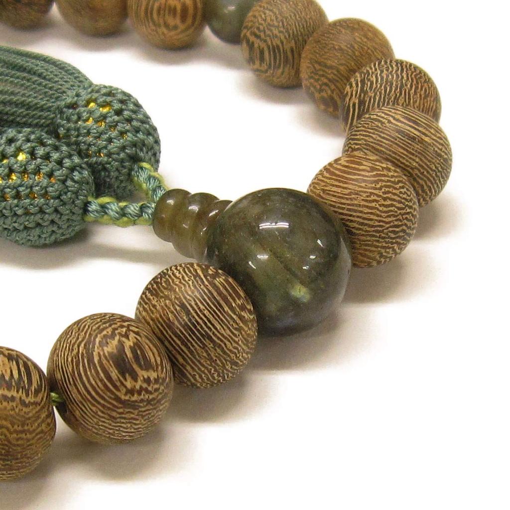 Nenjudo In Japan Prayer For Striped Ironwood Pure Silk Prayer Beads Bag Suitable for All Handmade Prayer Made In Recitation Over 80 Years Prayer Beads