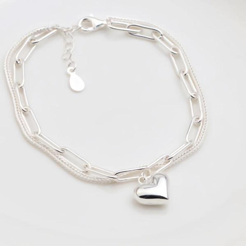 Women's Fashion Accessory Daily Double-Line Heart Bracelet