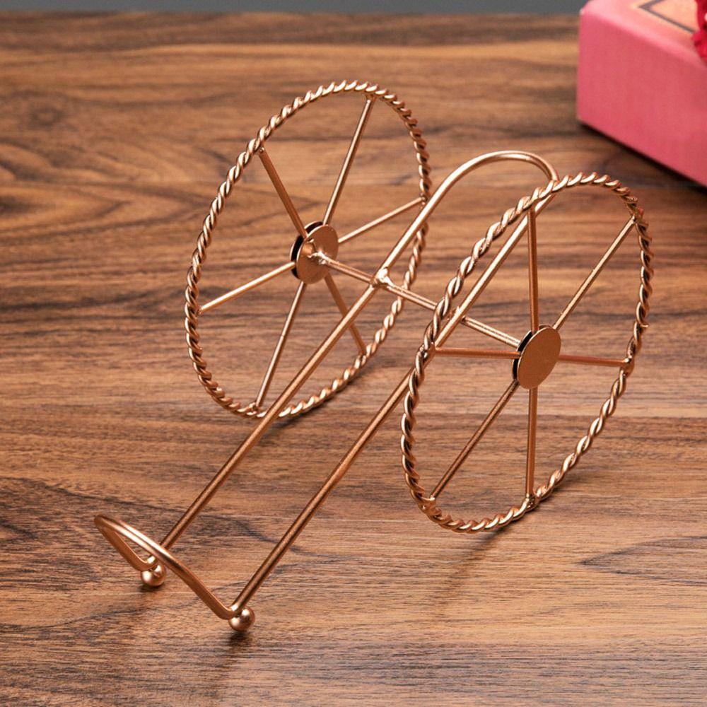 Rose Gold Red Wine Rack Electroplating Wine Bottles Stand Retro Wine Display Rack  Restaurant