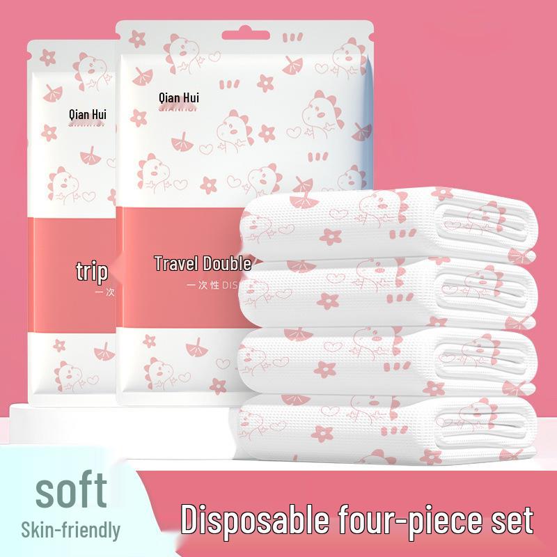 Deluxe Travel Set: Disposable Bed Sheet, Duvet Cover, Pillowcase, Quilt Cover & Bath Towel - Thick, Extra Large, Portable for Hotel Use.