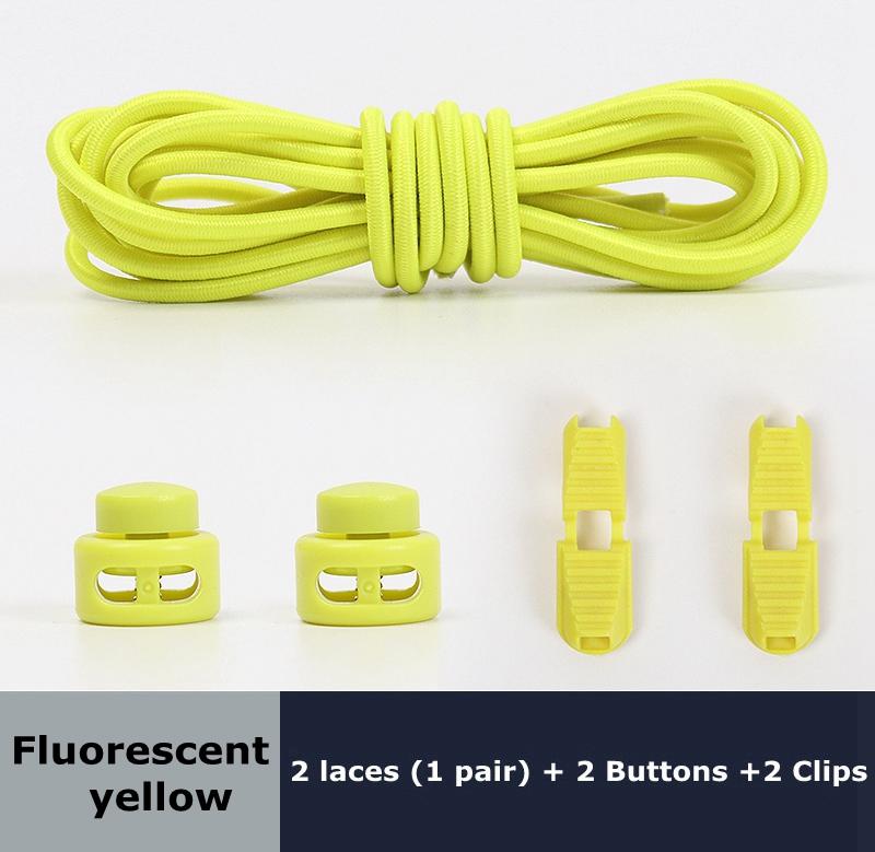 1pair Elastic Shoelaces Round Spring Plastic Lock Quick Wear In 1 Second No Tie Shoelaces Suitable for All Shoelaces Lazy Laces