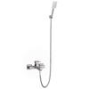 304 Stainless Steel Square Bathroom Shower Set Nickel Hand Hand Shower Head Hot And Cold Water Valve Faucet Bathtub Faucet Set