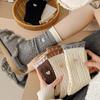 Thick Wool Socks - Suitable for Autumn and Winter. Flared Cuffs. Color Contrast. Mid-calf Length. Embroidered Hearts. Twisted Yarn Pile Socks.