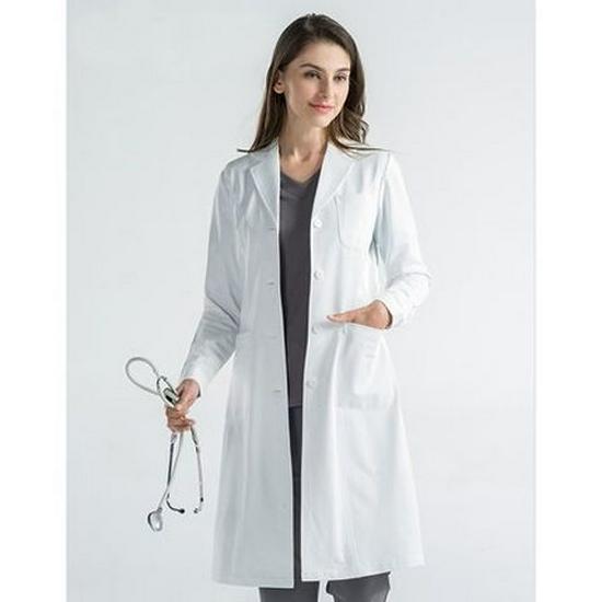 Women's Long-Sleeve White Lab Coat and Short-Sleeve Nurse Uniform
