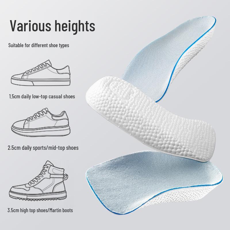 Unisex Unsichtbare Höhenverstärkende Fußgewölbestützende Einlegesohlen für Komfort und Stoßdämpfung