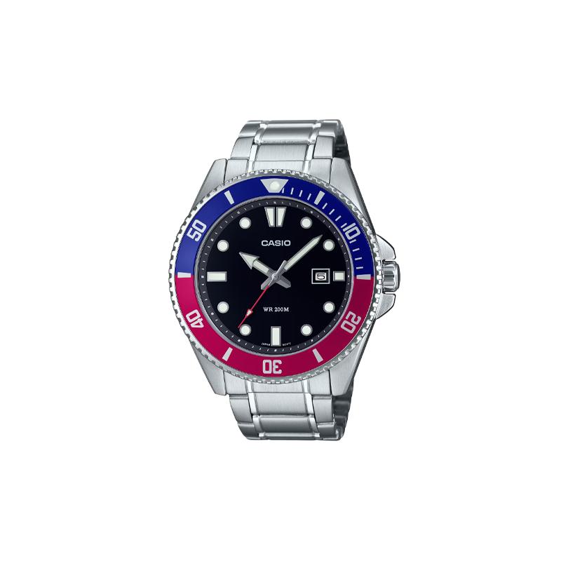 

Casio MDV-107 series 200 meters waterproof quartz movement stainless steel strap Japanese and Korean watch men s watch black dial MDV-107D-1A3 чёрный