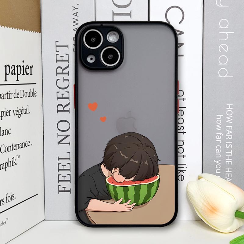 Kreative Cartoon Junge Mädchen Paare Partner Handyhülle für iPhone 17 16 Pro Max 15 14 13 12 11 XS MAX X XR 7 8 14 16 Plus Hartschalenhülle