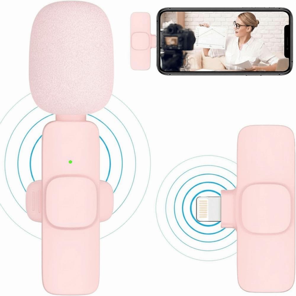 1/2Pcs Pink Lapel Microphone Wireless Mobile Phone Microphone Mini Microphone Livestream