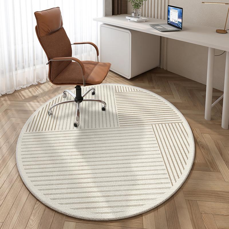 Japanese Style Living Room Decoration Carpet Simple Striped Rugs for Bedroom Round Lounge Soft Rug Home Thick Washable Floor Mat