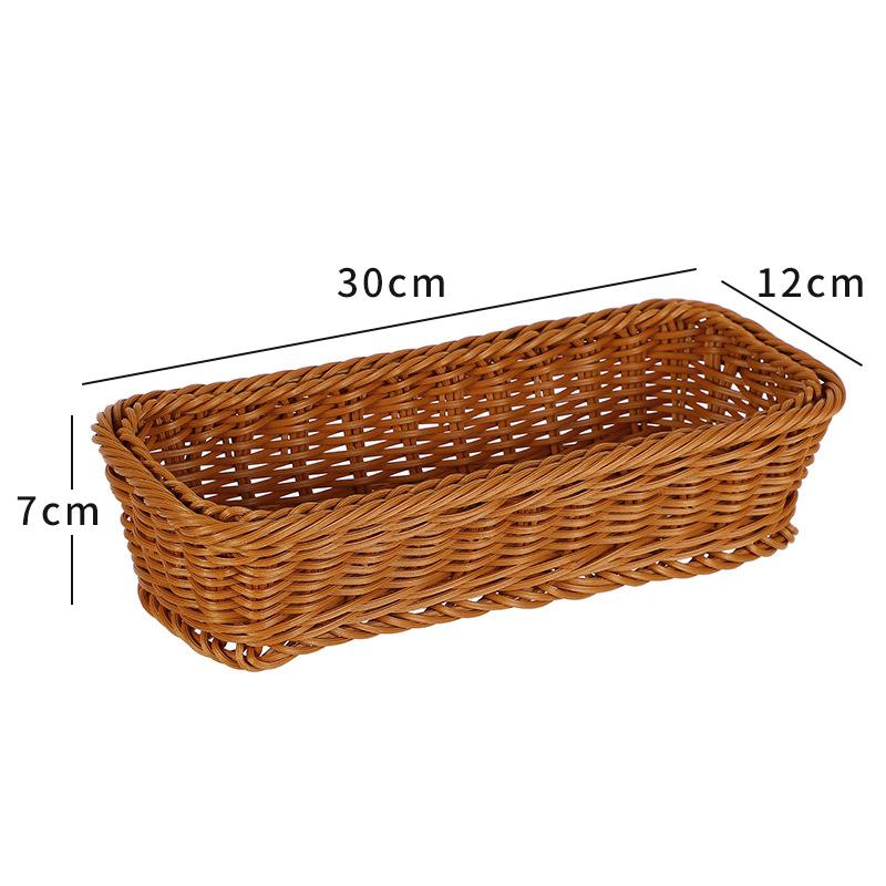 Handmade Rattan - Look Storage Basket Handwoven Spoon Chopsticks Storage Basket Kitchen Cutlery Bread/Vegetables Basket
