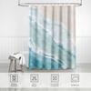 GAEBeach Ocean Themed Shower Curtain, Teal Blue Nautical Coastal Decor, Tropical Fabric Set with Hooks