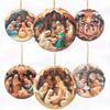 12pcs Wood Pendant Christmas Tree Ornament Set Hanging Decoration with Detailed Craftsmanship Religious Accessories