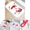Halloween Blood Footprint Pattern Bath Mat With Polyester Fabric And Cartoon Design For Bathroom Decor